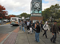 bus stop on main campus