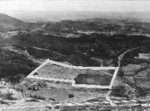 Aerial view of the LCC site on 30th Avenue, 1965 Large image of aerial view