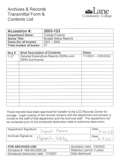 Transmittal Form