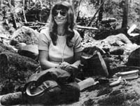 Rhoda Love on field trip to French Pete Creek, 1974.