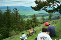 Field trip at Spencer's Butte, 1993, Photo by Rhoda Love