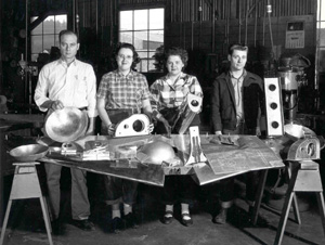 Students and instructor in Aviation Mechanics at Eugene Vocational School during World War II, circa. 1941-1945. LCC Archives, A-031, Box 4/11