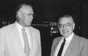 Eldon Schafer (left), president, 1970-1985, Dale Parnell (right), president, 1965-1968