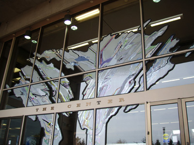 'Islands of Memory' by Tenold Peterson and students - outside looking up 'Islands of Memory' by Tenold Peterson and students - outside looking up