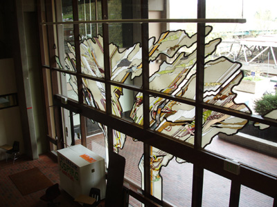 'Islands of Memory' by Tenold Peterson and students - rear view from inside looking down 'Islands of Memory' by Tenold Peterson and students - rear view from inside looking down