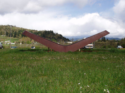 Metal sculpture - side view 