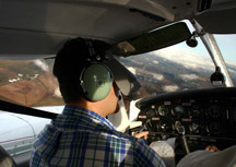 Turning onto the ILS to descend through the clouds. He now flies for Sky West