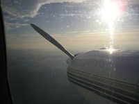 View outside of a plane while flying