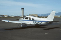Piper Warrior aircraft on runway