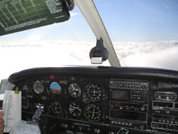 view of a plane from the inside while flying