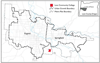 LCC Urban growth boundary and Metro plan boundary