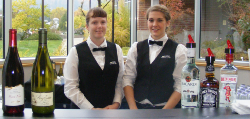 center bar with servers