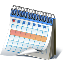 standing calendar with week blocked out