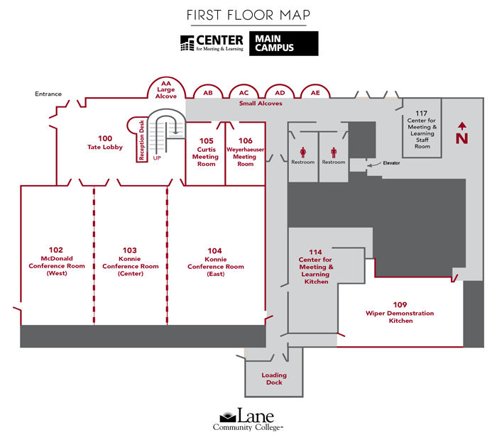 Center first floor map