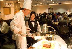 Students at carving station