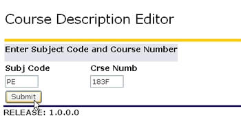 Course Description Editor