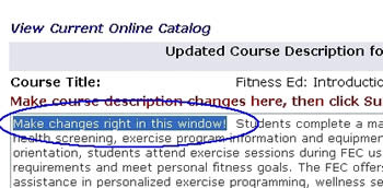 Edit Course Description