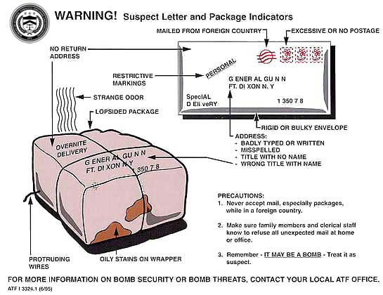 Mail Bomb Recognition Checklist Number 2
