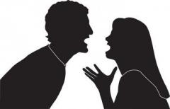 Man and woman yelling at each other