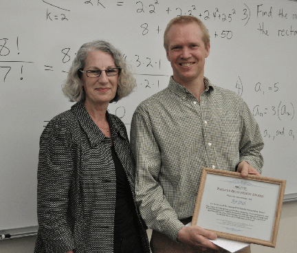 Art Peck, Mathematics Faculty, and Mary Spilde, President