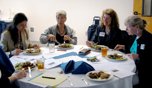 Faculty enjoy lunch and lively conversation