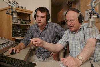 radio host and student in studio