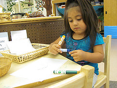 child at school
