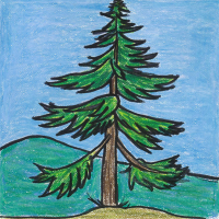 Artwork by Jaeci Hall - tree in forest