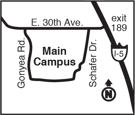 Map to main campus