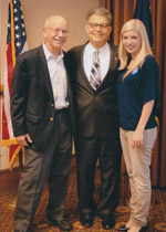 U.S. Rep. Peter DeFazio, U.S. Sen. Al Franken, and LCC grad Carly Gabrielson