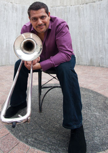 picture of Luis Bonilla with trombone