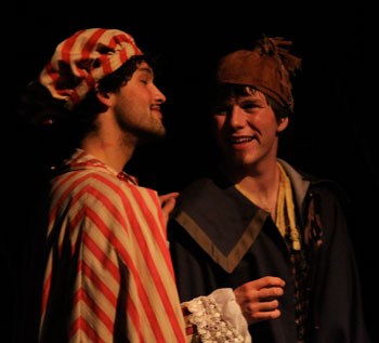 picture of two actors in dress rehearsal