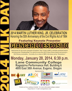 Giancarlo Esposito at LCC Jan. 20 for MLK Day