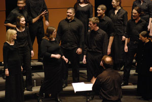 The Lane Chamber Choir performs under the direction of Matthew Svoboda