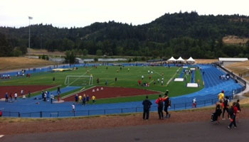 picture of IAAF athletes practice at LCC