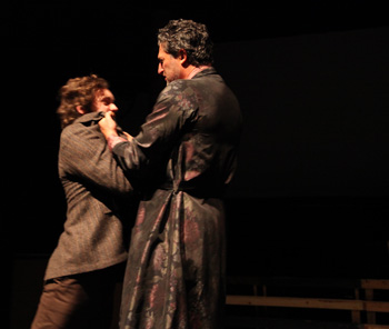 Joe Pitt (Jon Sims) confronts Roy Cohn (David Helvey)