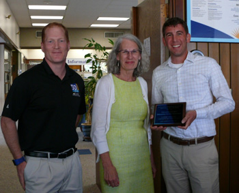 Gerry Meenaghan, LCC Cooperative Education Coordinator; Mary Spilde, LCC President; and Micah Sardell, UO IS Systems Director