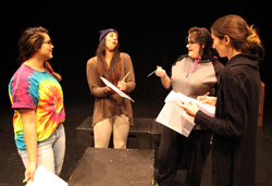 image of Director Ally Tigue with three cast members