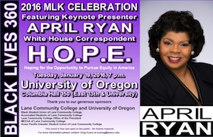 Journalist April Ryan visits Eugene Jan. 19, 2016