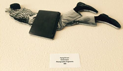 Flying person art on loan to David Joyce gallery