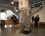 Students view exhibit on opening day