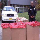 LCC Public Safety Chief Jace Smith with collection bins