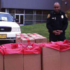 LCC Public Safety Chief with Take-Back Day collection bins