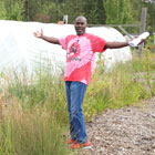 Student Lemuel Wilson in the Lane Community College Learning Garden