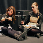 image of Sinestra and Constance playing with dead birds