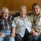 Senior Companion Program volunteer Barbara Mitchell (R) with two of her favorite clients