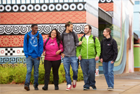 students walking on campus