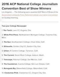 Torch wins journalism award photo of list