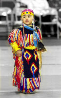 Native American child in traditional clothing