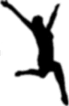 clip art silhouette of a dancer in motion